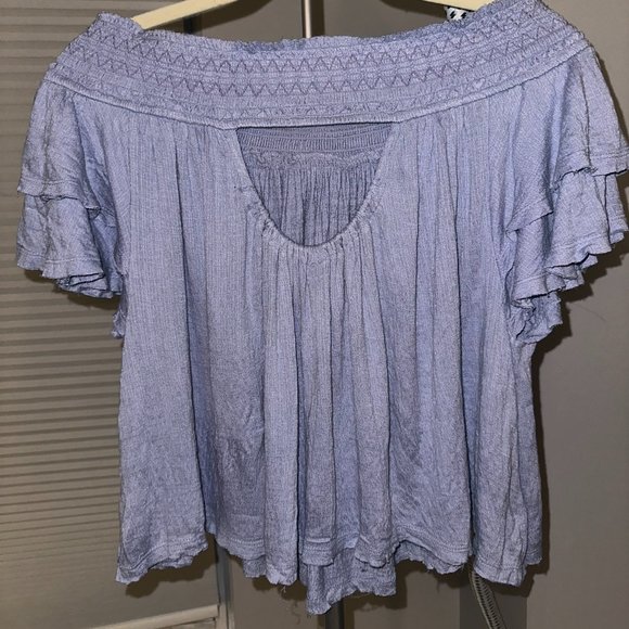 Free People Lilac Off the Shoulder Blouse, size S - Picture 2 of 4